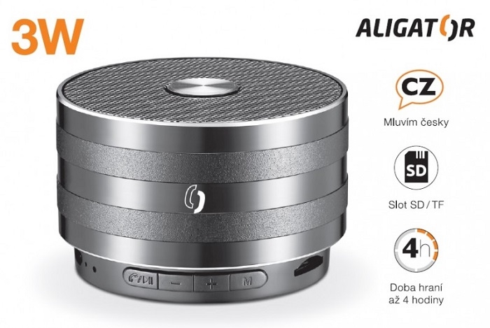 Bluetooth kovový reproduktor ALIGATOR ABS2