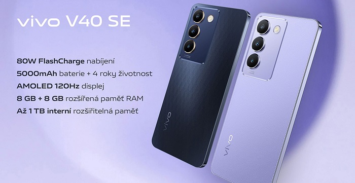 VIVO V40 SE 4G je atraktivní designový mobilní telefon