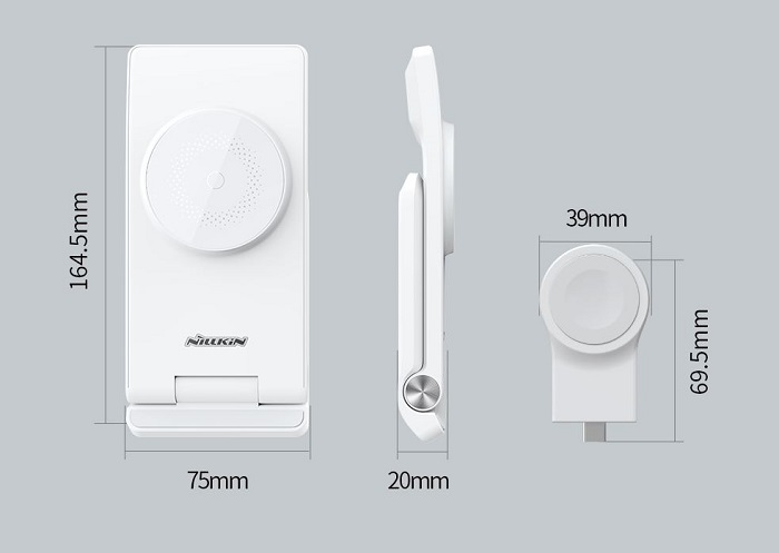 Nabíjecí bezdrátová stanice Nillkin PowerTrio MagSafe pro Apple Watch a její design