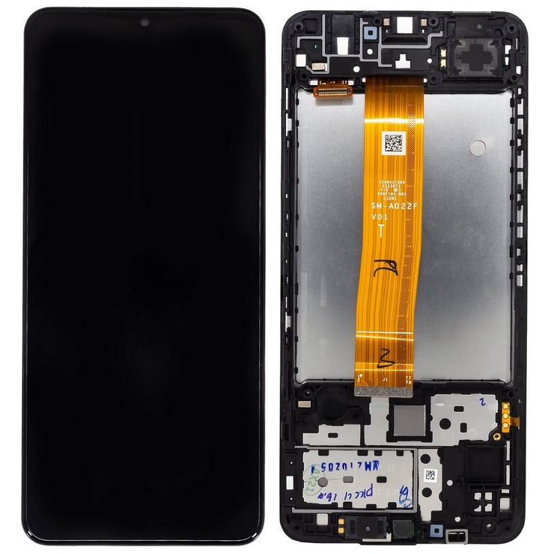 LCD display Samsung M127 Galaxy M12 + dotyk + přední kryt Original Service Pack černý