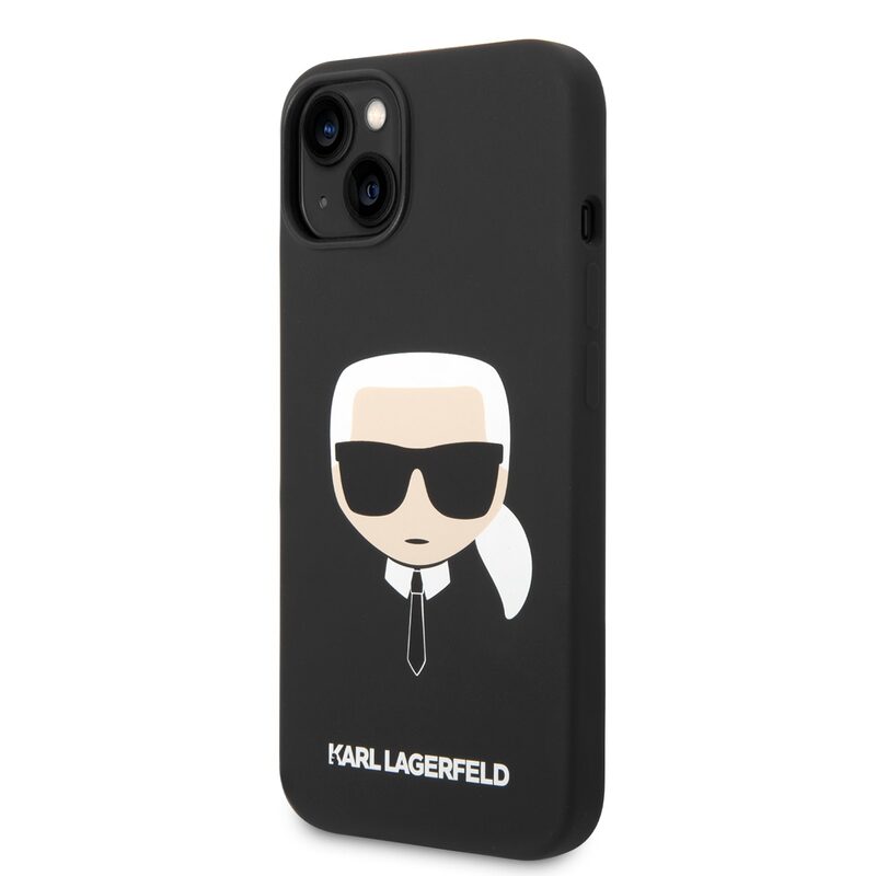 Pouzdro Karl Lagerfeld Liquid Silicone Karl Head zadní kryt pro Apple iPhone 14 PLUS Black