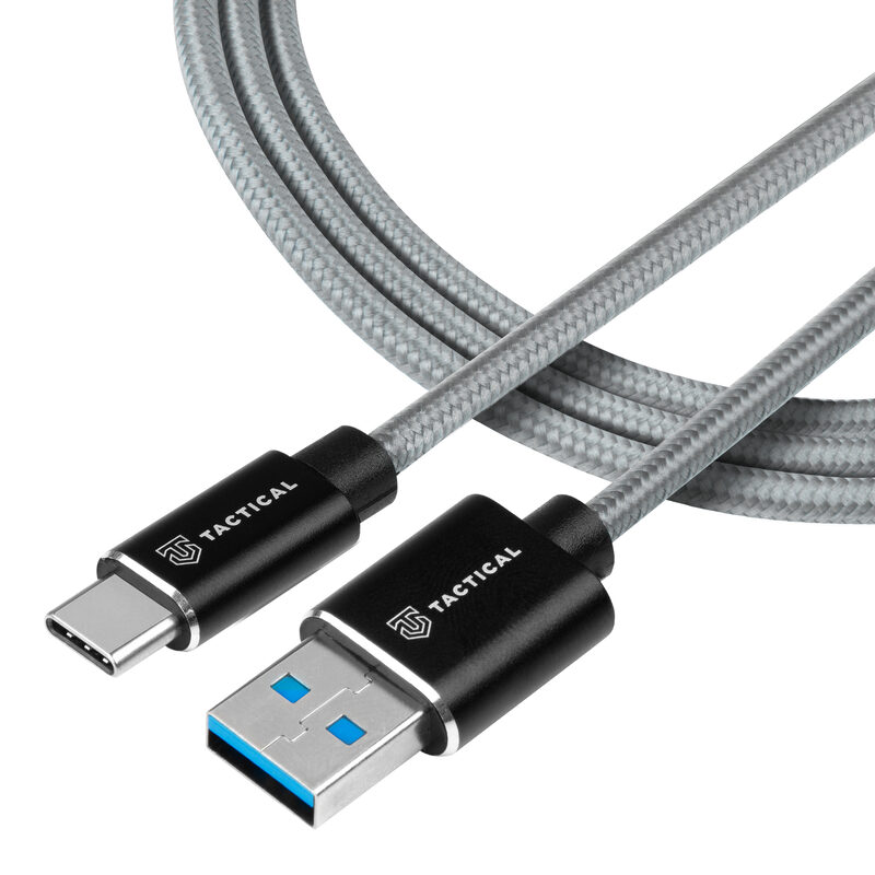 Tactical Fast Rope Aramid Cable USB-A/USB-C 0.3m Grey 8596311153105