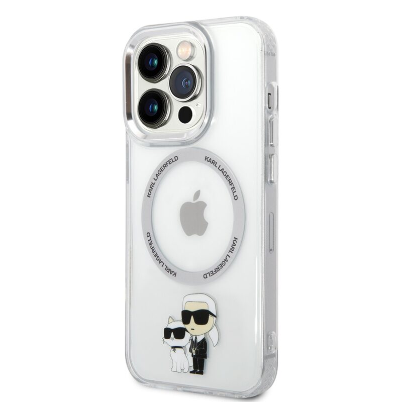 Pouzdro Karl Lagerfeld MagSafe Kompatibilní IML Karl and Choupette NFT iPhone 13 Pro Transparent