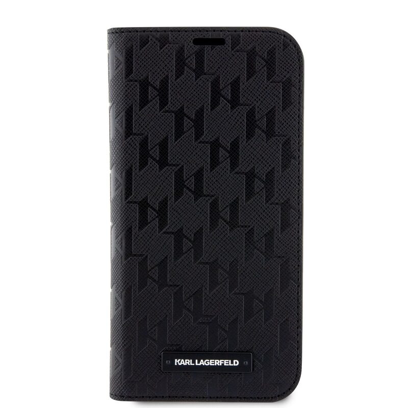 Karl Lagerfeld iPhone 14 Pro Book Case Saffiano Monogram Black