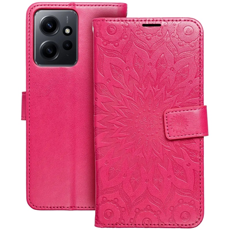 Pouzdro Flip Mezzo Book Xiaomi Redmi Note 12 4G vzor mandala Magenta fialovo červené