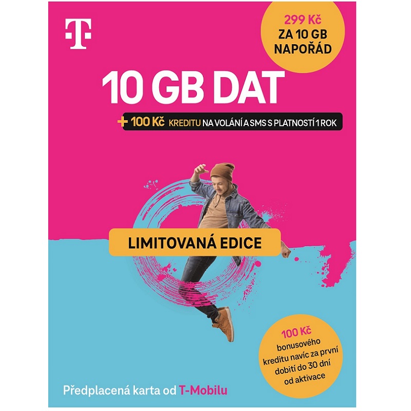 T-MOBILE CZECH REPUBLIC A.S. T-mobile Předplacená karta Twist s Námi 10GB + 100Kč na volání a SMS - Limitovaná edice, 700 651