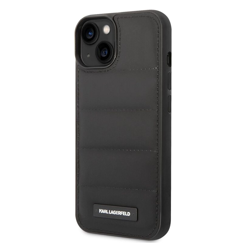 Pouzdro Karl Lagerfeld Quilted Puffy Metal Logo zadní kryt pro Apple iPhone 14 PLUS Black