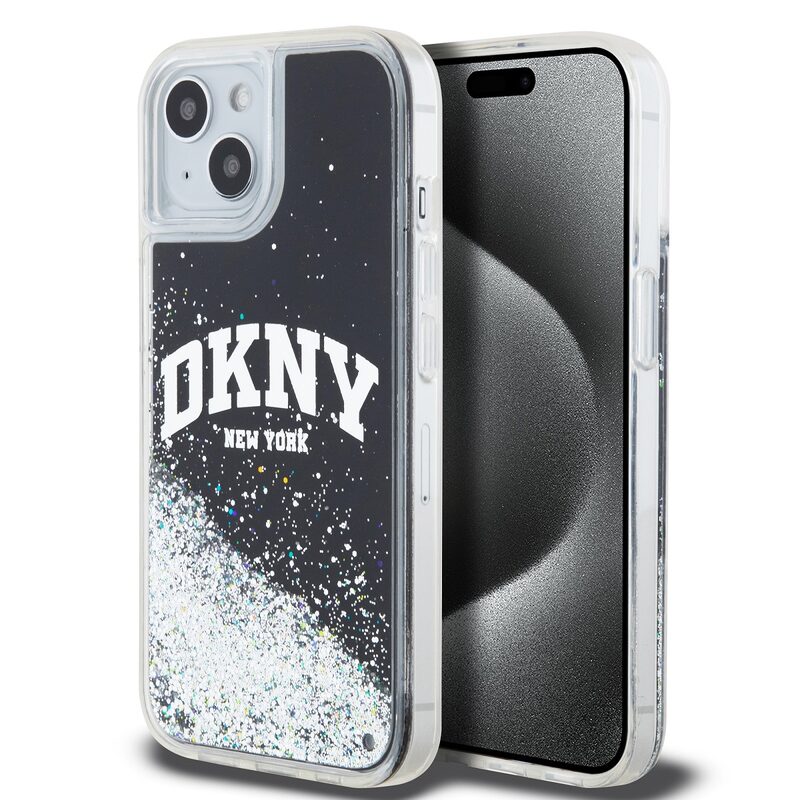 Levně Pouzdro DKNY Liquid Glitter Arch Logo zadní kryt Apple iPhone 11 Black