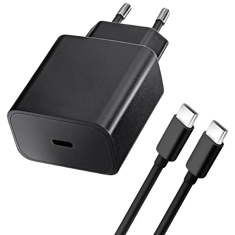 Nabíječka Blue Star EU46 USB-C PD QC 4.0 20W 3A + USB-C na USB-C kabel černá