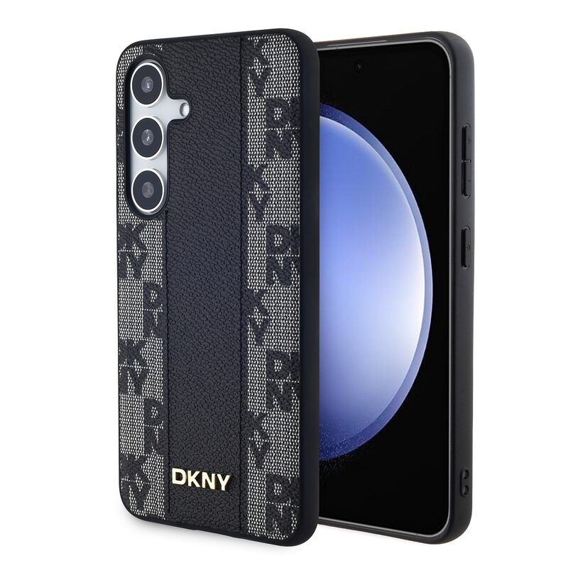 DKNY PU Leather Checkered Pattern Magsafe pro Samsung Galaxy S24 Black