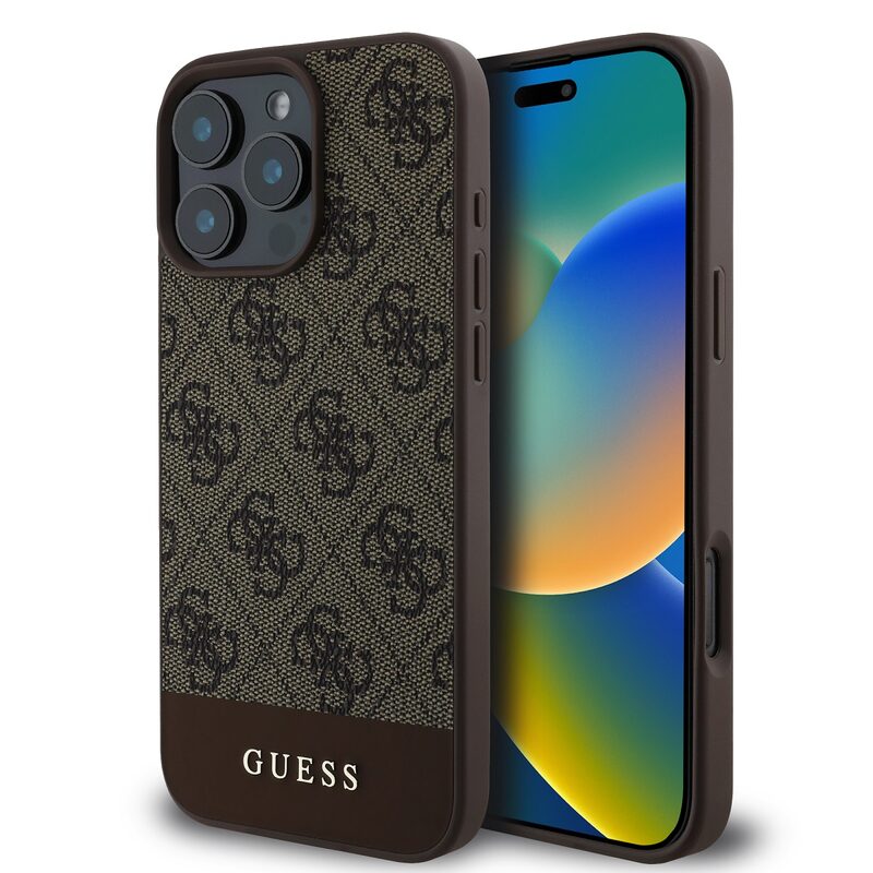 Guess PU 4G Stripe pro iPhone 16 Pro Max Brown