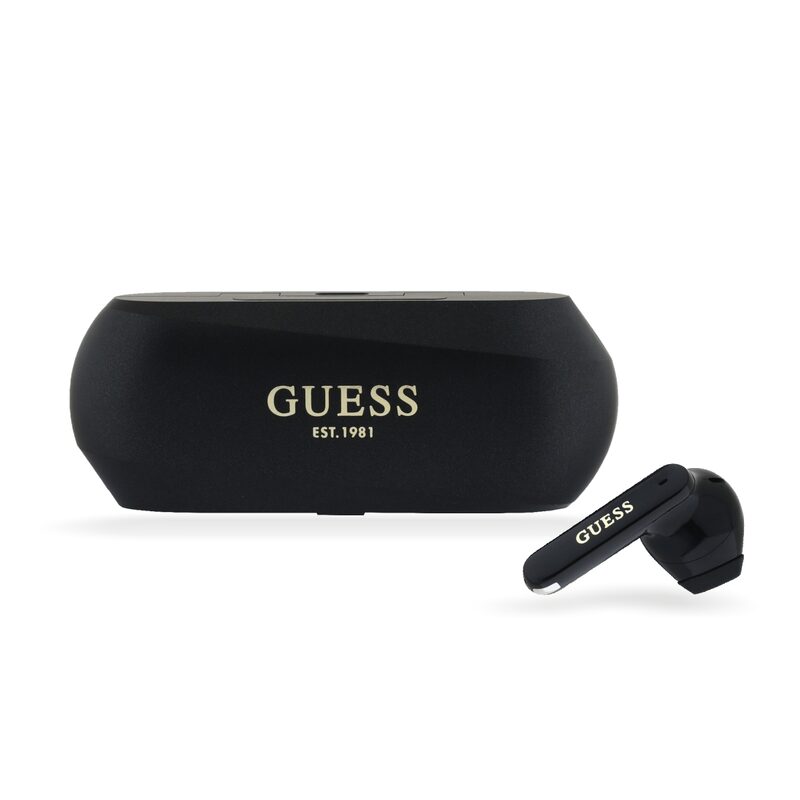 Sluchátka Bluetooth Guess Elongated Metallic ENC TWS BT 5.3 Black