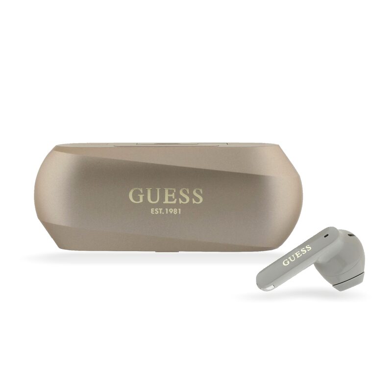 Sluchátka Bluetooth Guess Elongated Metallic ENC TWS BT 5.3 Gold