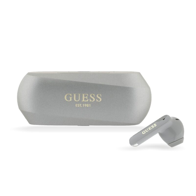 Sluchátka Bluetooth Guess Elongated Metallic ENC TWS BT 5.3 Taupe