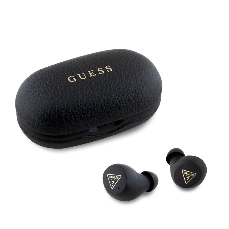 Sluchátka Bluetooth Guess PU Grained ENC TWS BT 5.3 IPX5 Black