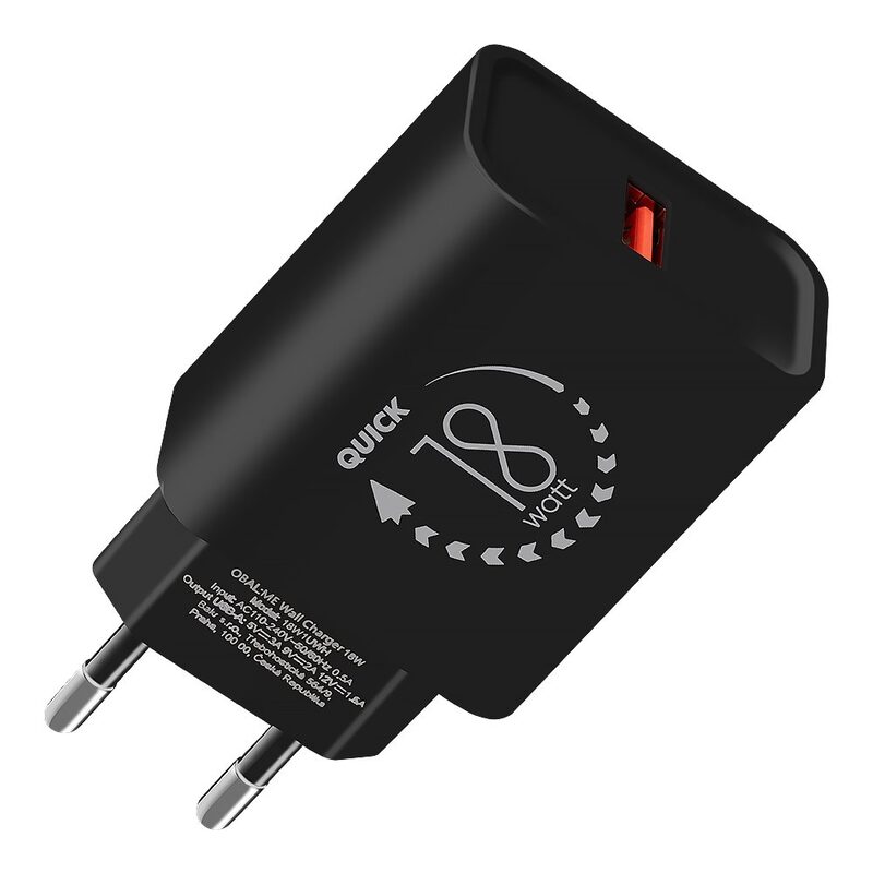 Nabíječka OBAL:ME USB-A 18W QC 3.0 černá