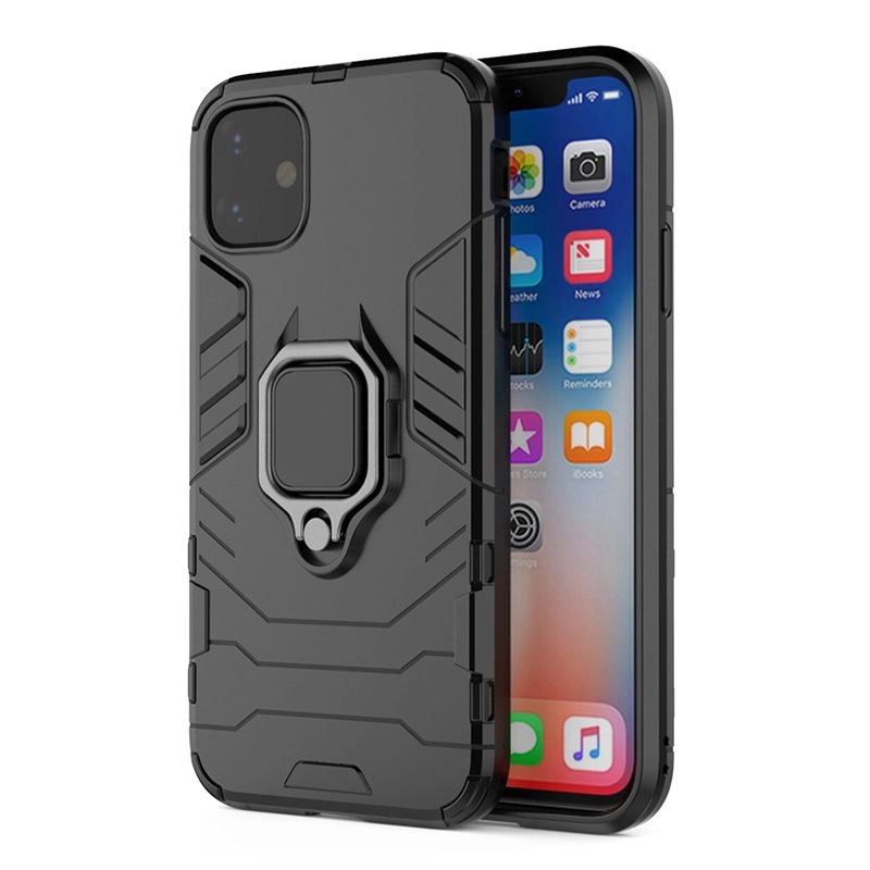 Pouzdro silikon Apple iPhone 12, iPhone 12 PRO 6,1 Ring Armor Case černé